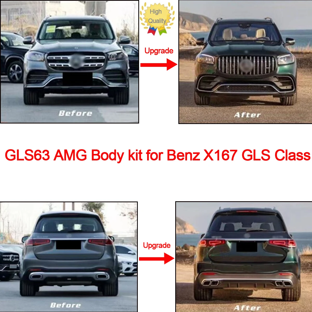 

Magickit для Mercedes-Benz X167 GLS400 D GLS450 GLS580, полный комплект бампера, комплект кузова GLS63 AMG Style Design 2020 2021 2022, диффузор