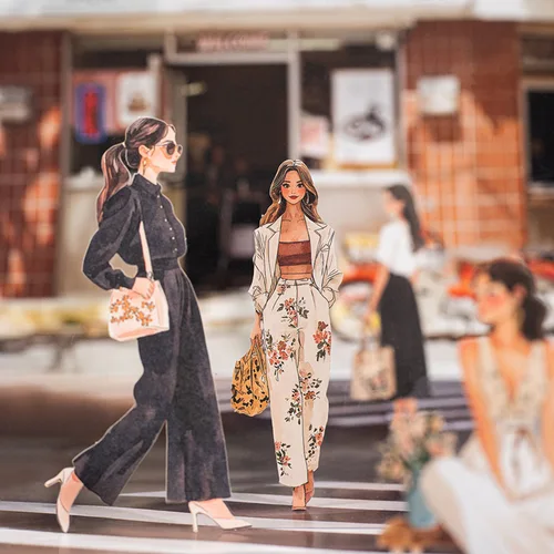 Imagen 2 del producto 20 piezas pegatinas de papelería Kawaii chica urbana planificador diario basura pegatina decorativa Scrapbooking