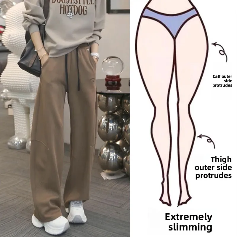 

High Waist Wide Leg Casual Pants Women Loose Comfortable plus Size Autumn Winter Slimming Trousers Casual Straight Cut Pants