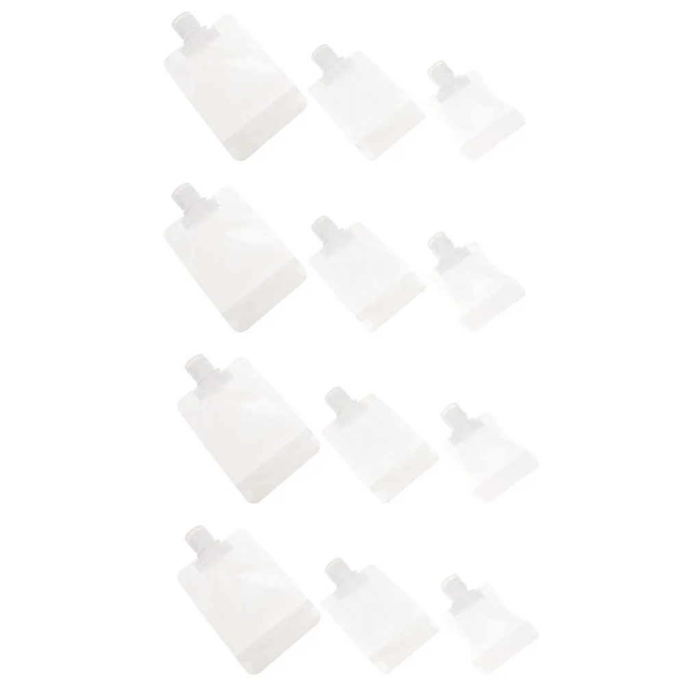 

12 Empty Lotion Bags Travel Refillable Pouches Small Liquid Containers Dispensing PET Toiletry Bag For Essences Creams