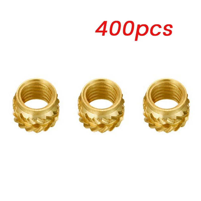 400Pcs M3 Insert Embedment Nut Thread Knurled Brass Threaded Heat Set Heat Resistant M3X5X4,For 3D Printer Voron 2.4 Etc