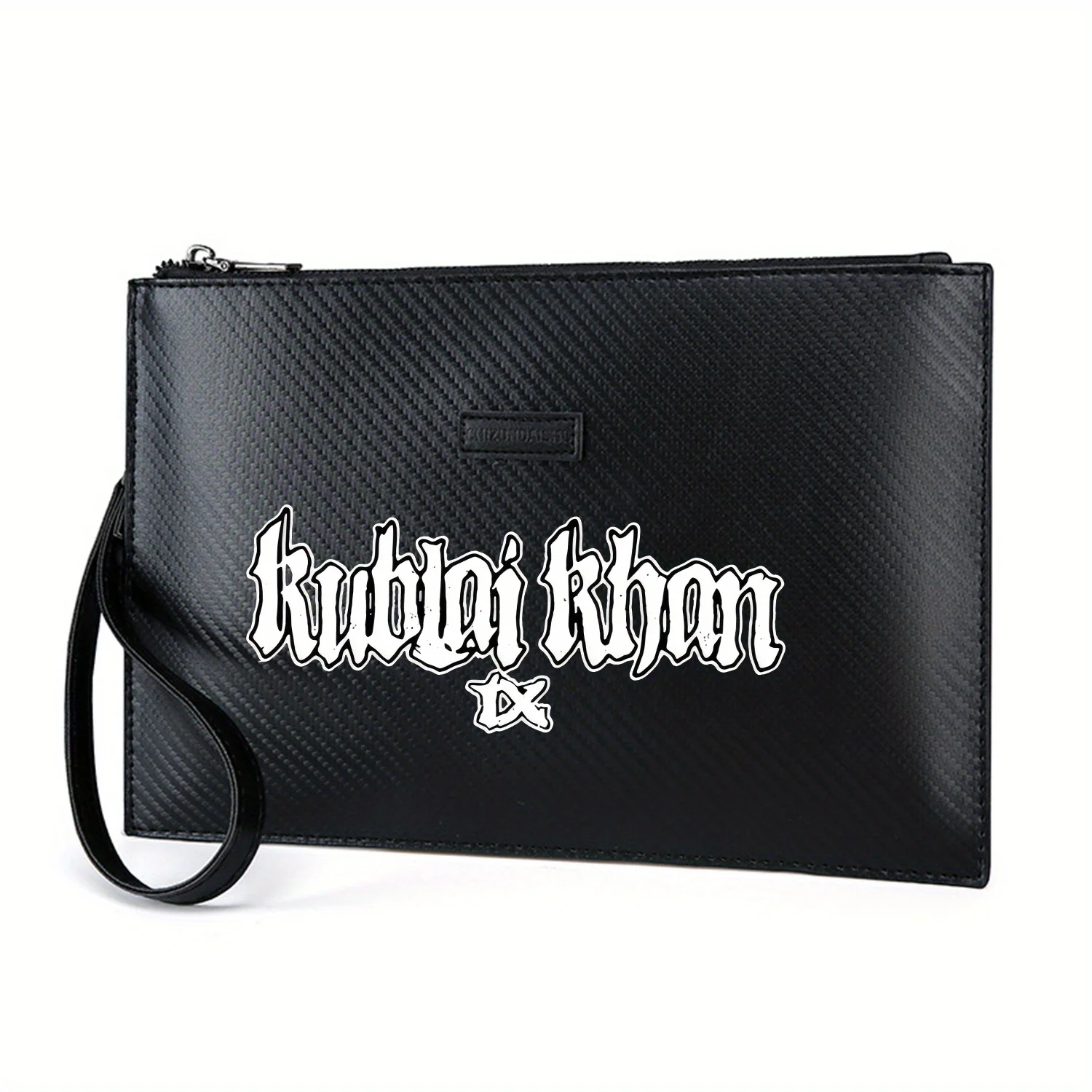 

Имя группы стилизованные белые буквы Элегантная мужская сумка из искусственной кожи с принтом Модная и практичная для повседневной носки