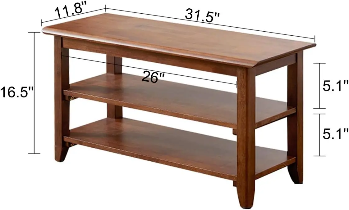 Storage Bench Wooden Shoe Bench Rustic Solid Wood Entryway Bench