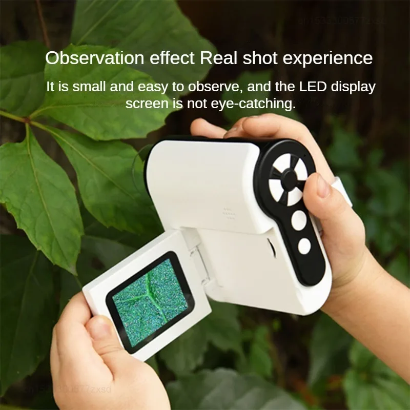 Xiaomi dlingsmart กล้องจุลทรรศน์แบบพกพา, ไมโครสโคปแบบอัจฉริยะพกพาหน้าจอ LCD 1000X เด็กกล้องจุลทรรศน์วิทยาศาสตร์ไฟฟ้ากลางแจ้ง