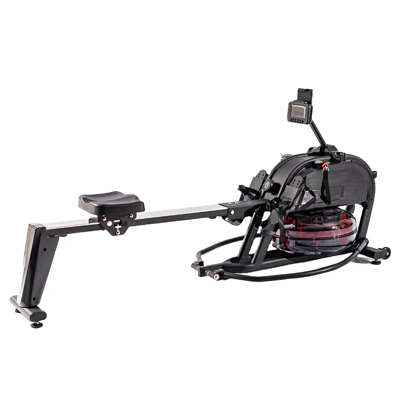 Máquina de remo cardio de agua eléctrica, cinta de correr estilo hogar, pantalla de diodo emisor de luz plegable, magnetoresistivo de 8 niveles