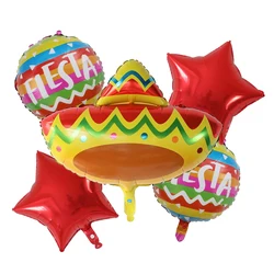 5pcs Hat Fiesta Foil balloons Mexico avocado balloon for Happy Birthday Baby Shower Fiesta Party Decorations cactus globos