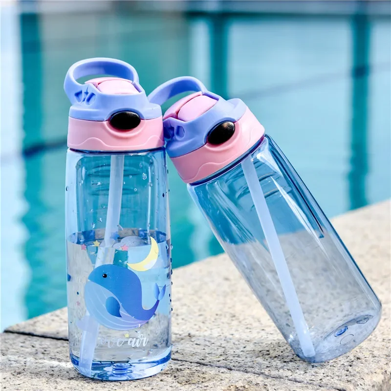 New Kids Water Sippy Cup Creative Cartoon Baby Feeding Cups with Straws Leakproof Water Bottles Outdoor Portable Children's Cup