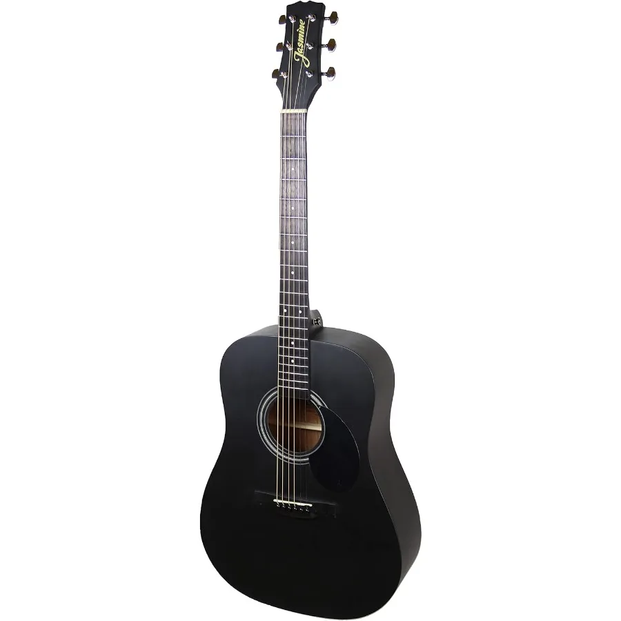 جيتار صوتي S35 Dreadnought باللون الأسود غير اللامع مع حزمة شاملة بما في ذلك أوتار حقيبة الحفلة وحزام الموالف والتعليمات