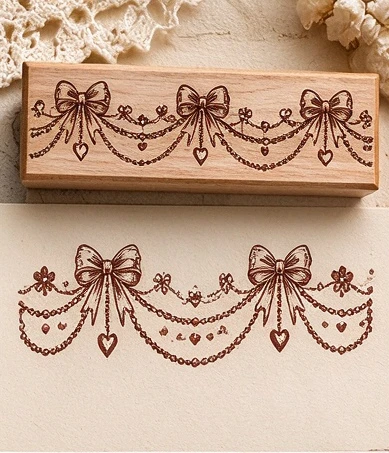 Houten kant rubberstempel patroon serie voor scrapbooking, knutseldecoratie en handgemaakte agenda's