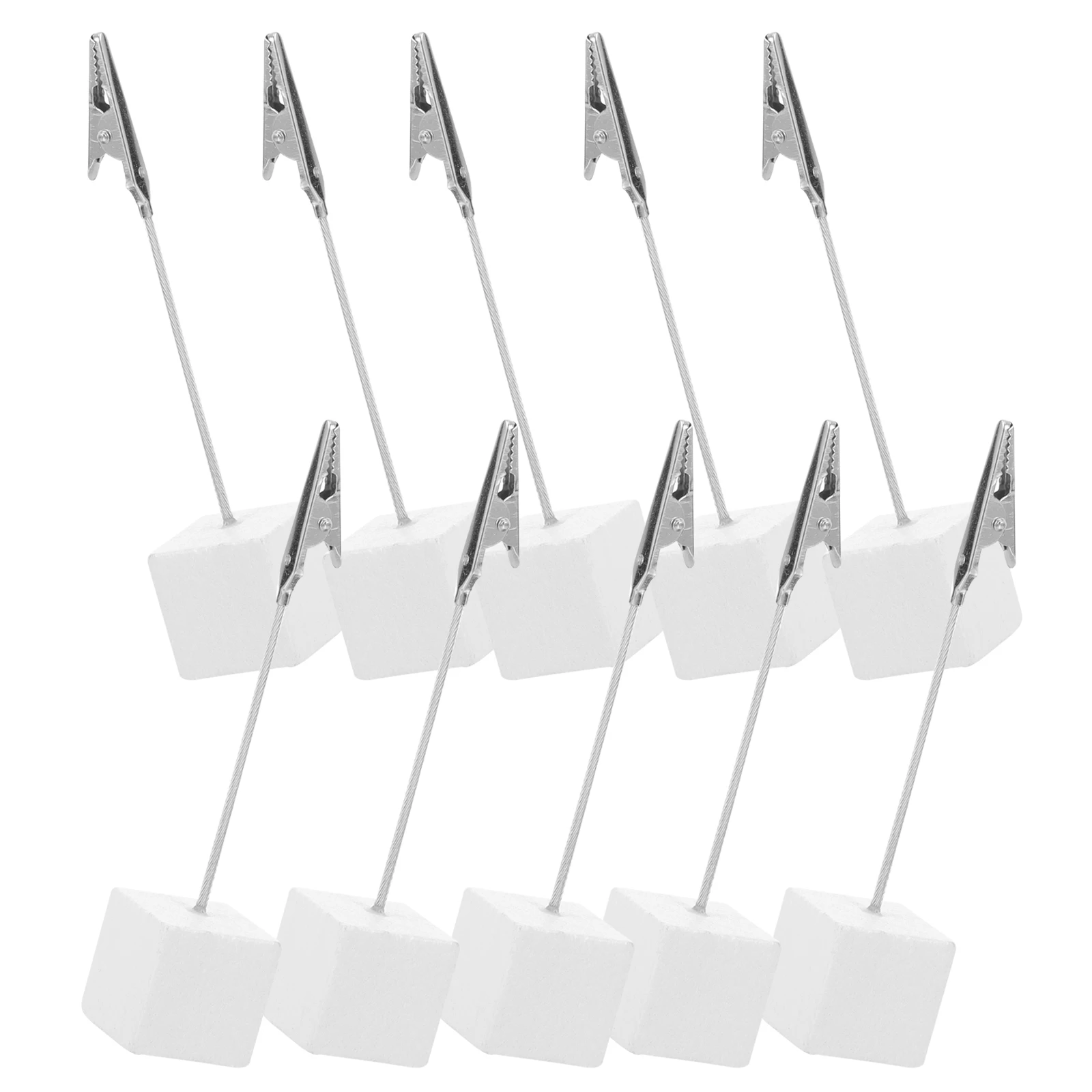

10 Pcs Note Folder Cube Base Photo Clip Paper Business Card Memo Holder Translucent