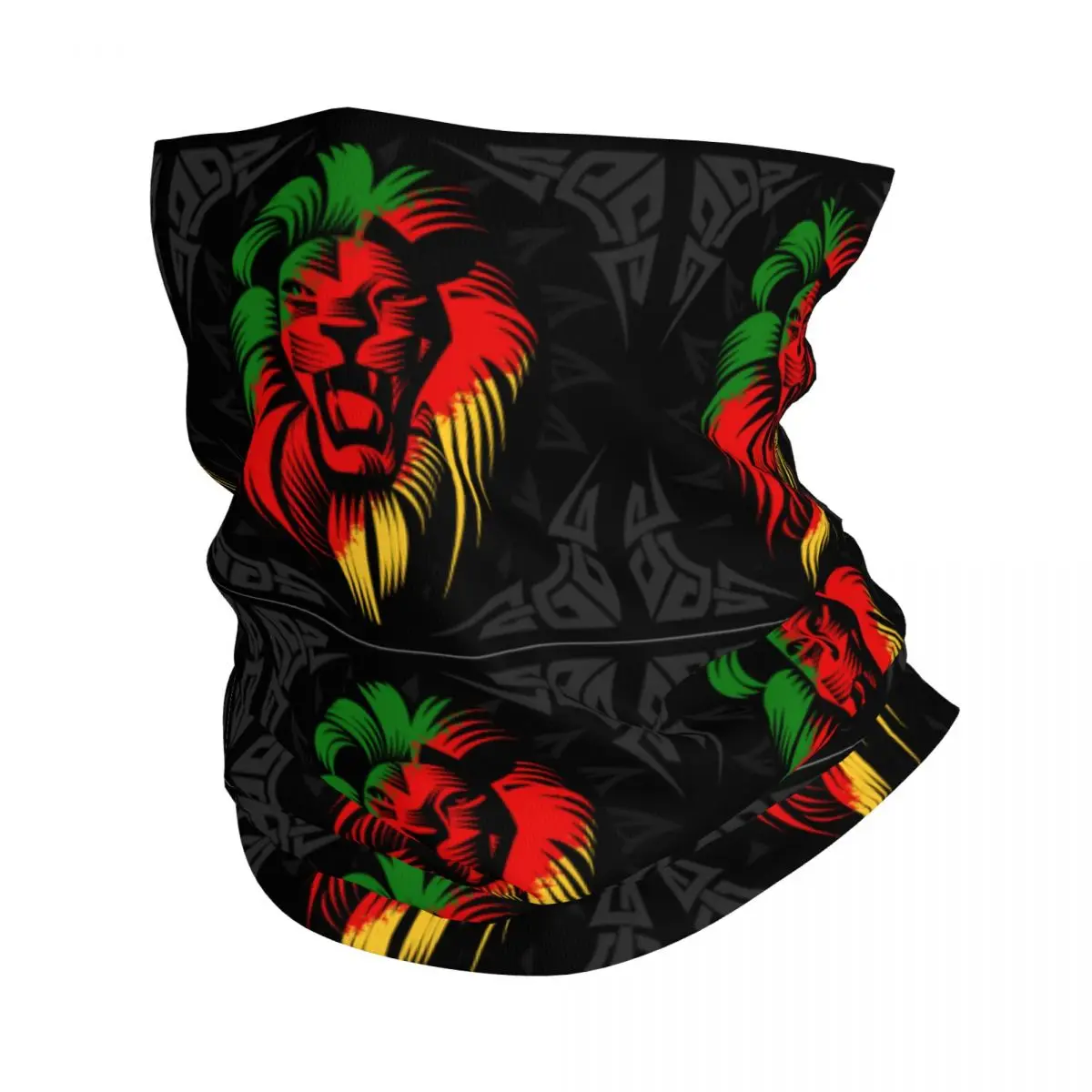 Rasta Lion Tribal Bandana Neck Cover Printed Reggae Jamaican Mask Scarf Multifunctional Balaclava Outdoor Sports Adult Windproof