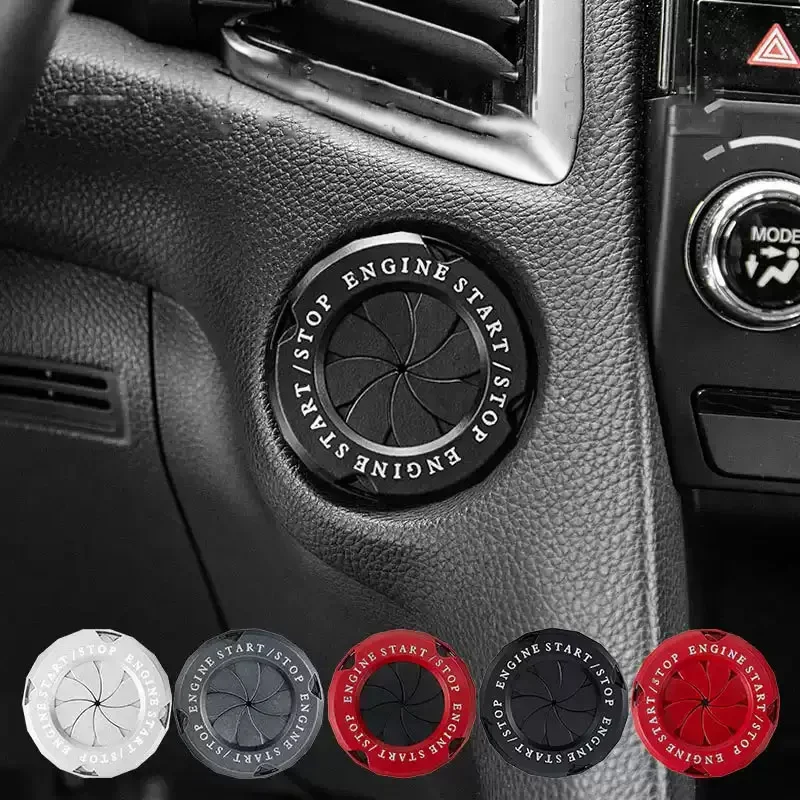 Car One Key Start Decorative Circle Personalized Knot Decorative Cover Ignition Device Switch Hidden Protective Cover Universal