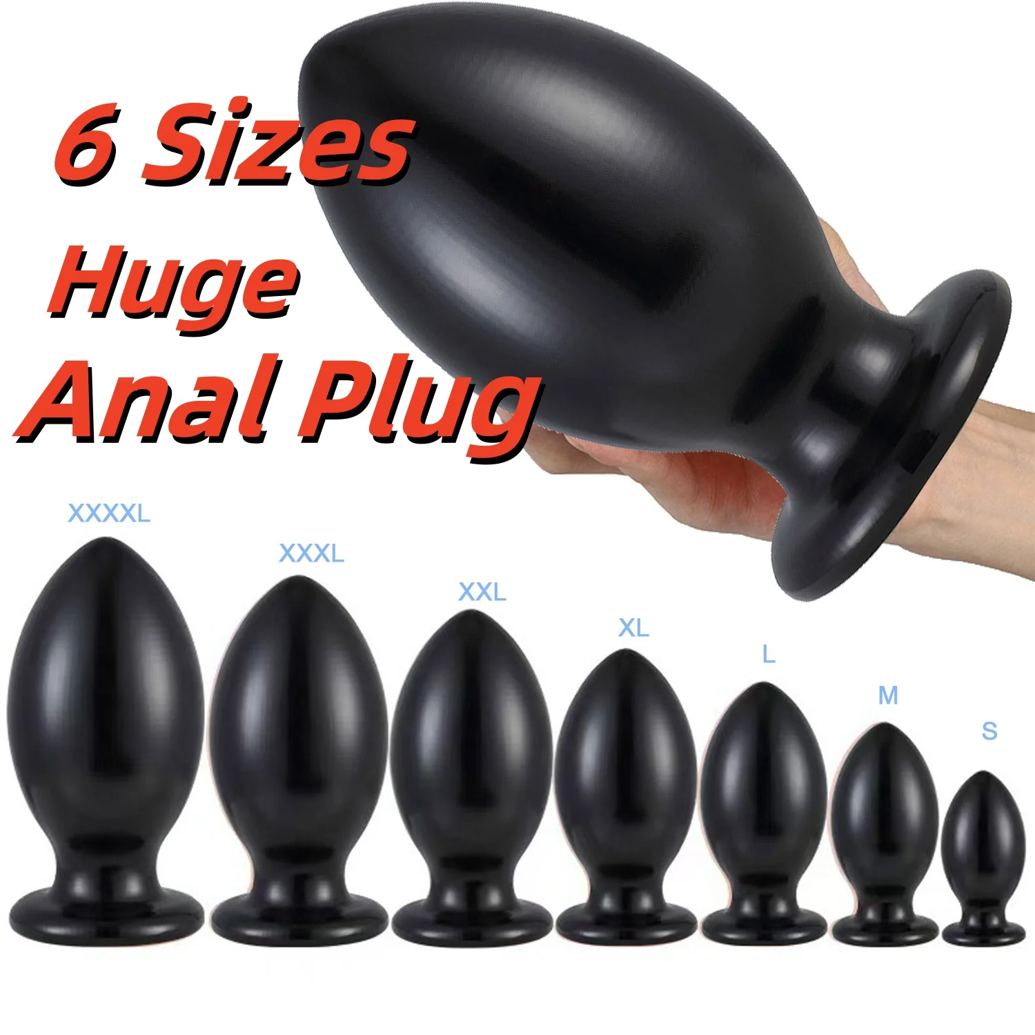 S/M/L/XL/XXL/XXXL/XXXXL Enorme Butt Plug Perline Palle Butt Plug Anal Plug Giocattoli Del Sesso 9.5 cm Enorme Plug anale Giocattoli Per Le Donne Degli Uomini 18+