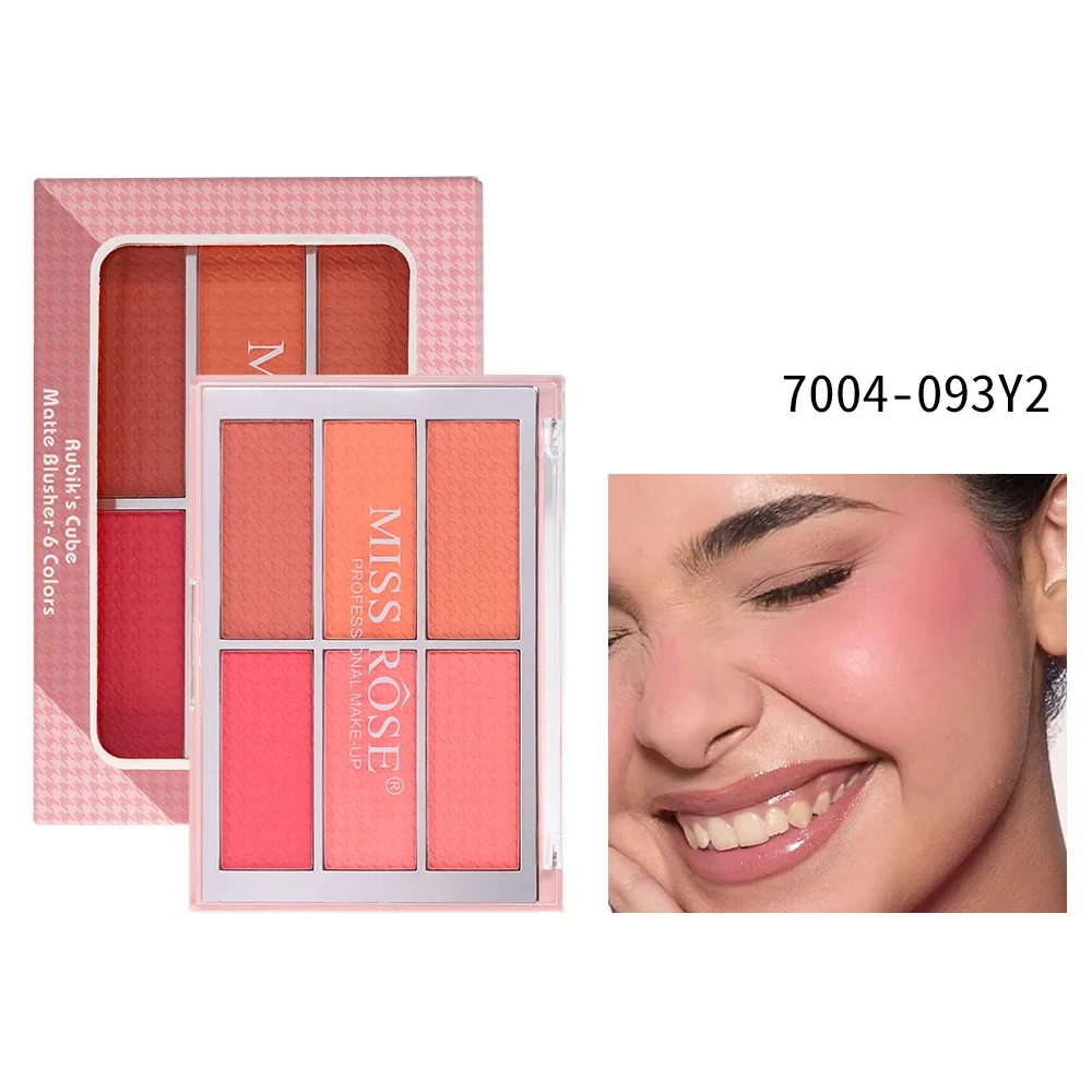MISS ROSE All-In-One Tray Six-Color Matte Blush Eyeshadow Concealer High-Gloss Repairing European And American Facial Makeup