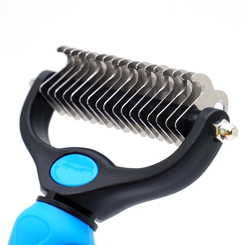 Pet Knot Remover Comb for Dogs & Cats Dematting Tool with Stainless Steel Blades - Detangling Brush for Matted Hair - Professi view 5