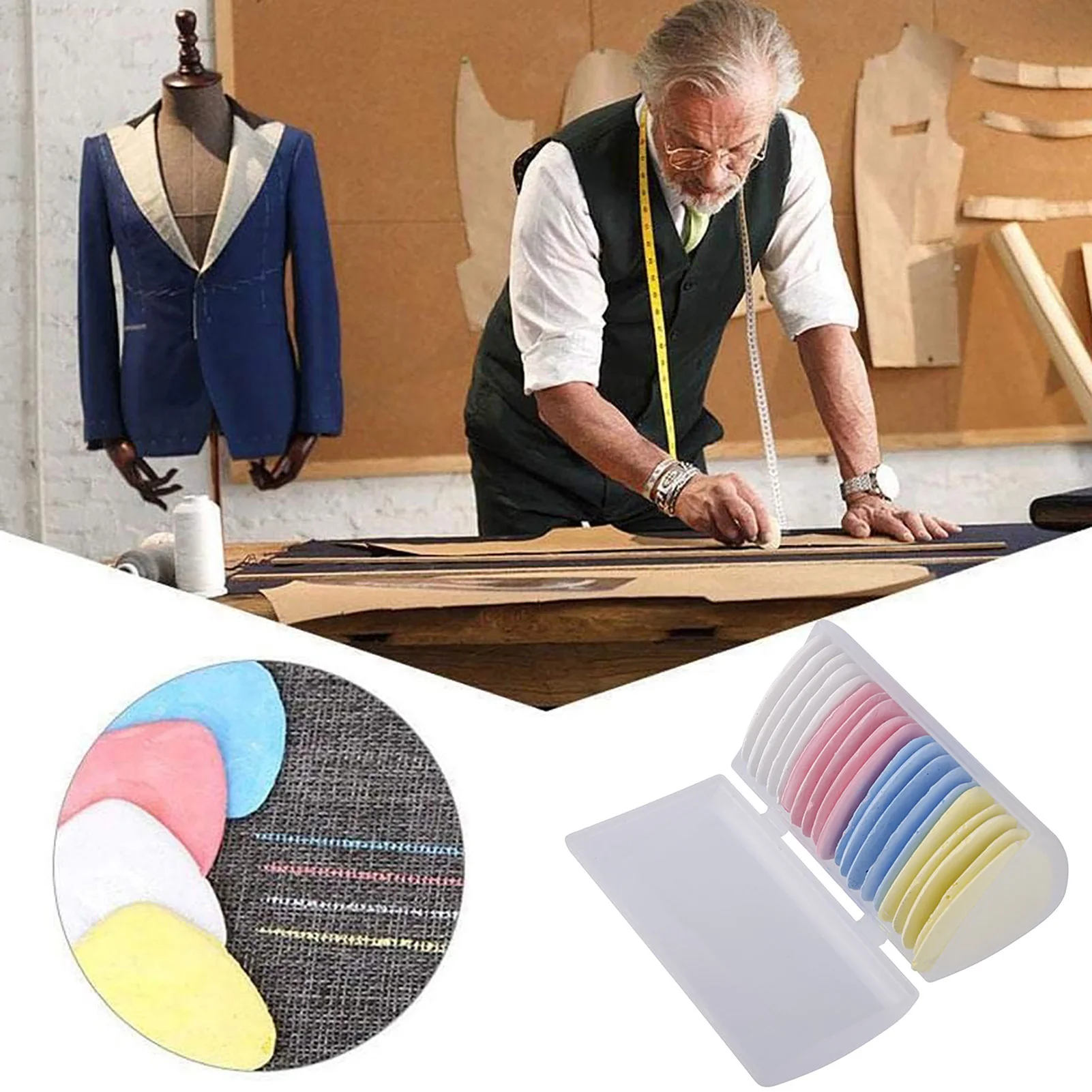 2024 NEW Tailors Chalk Fabric Chalk Erasable Sewing Marker Patchwork Clothing Pattern Tool DIY Needlework Accessories