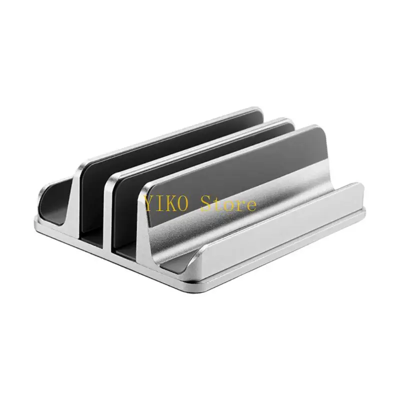 K32C Adjustable Width Aluminum Alloy Vertical Laptop and Tablet Stand NonSlip Silicone Base for Space Saving Cooling Ventilation