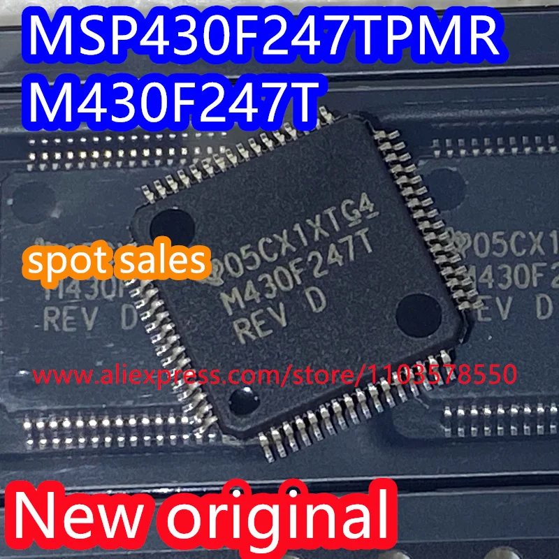 متحكم إشارات مختلطة ، MCU ، MSP430F247TPMR Package-64 ، 16 بت ، علامة تجارية جديدة ، أصلية ، 5