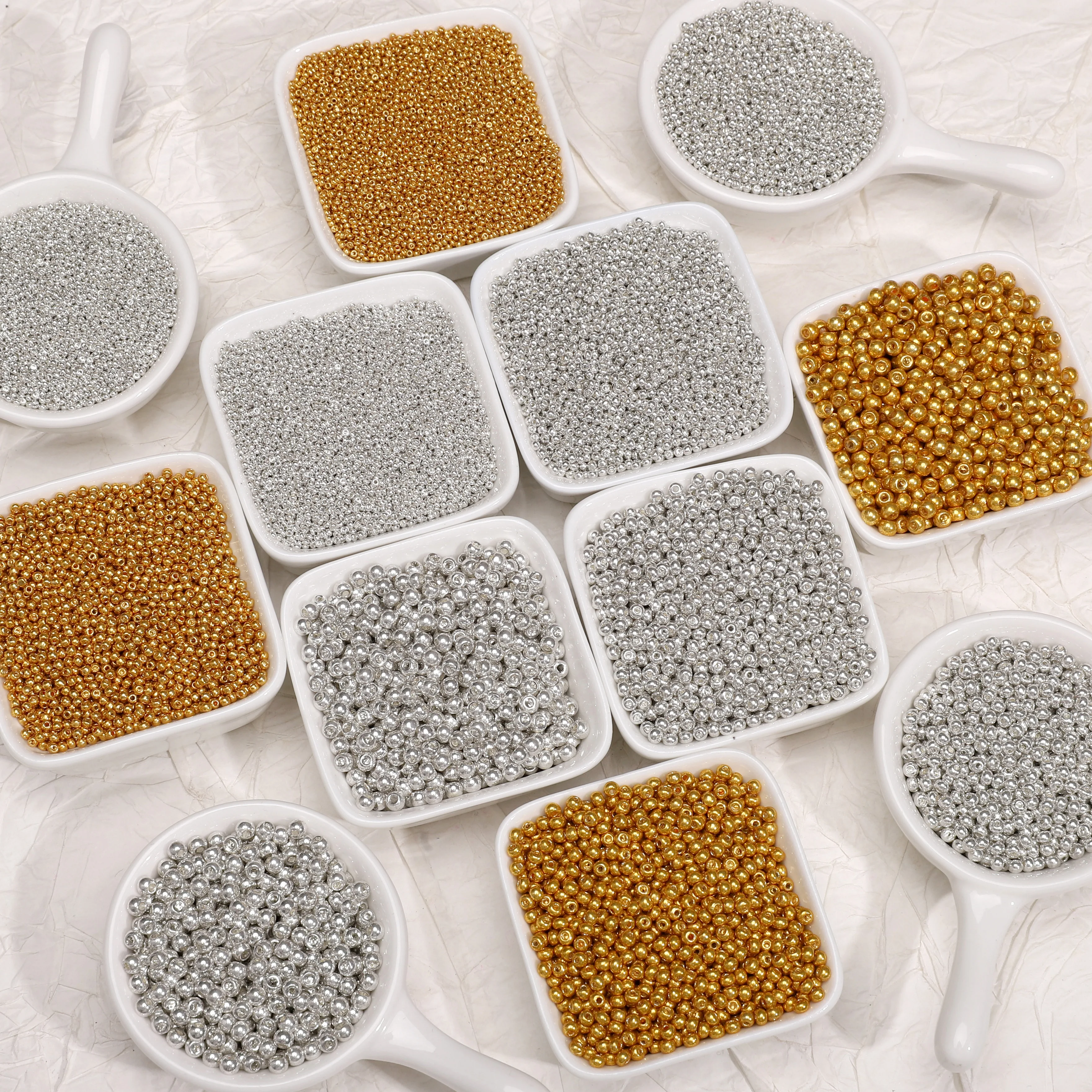 New 5-50g 1.5/2/3/4mm Gold/Silver Color Glass Seed Beads Spacer Loose Beads For Jewelry Making DIY Bracelet Necklace Accessories