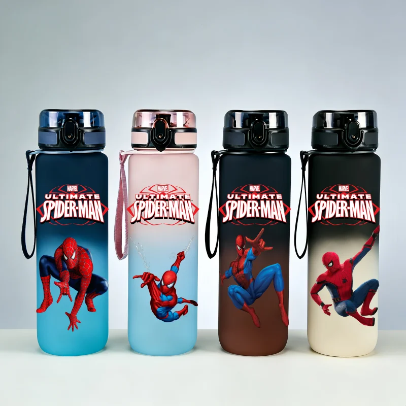 

Spider-Man 650ml Character Drinking Bottle Large Capacity Leak-proof Portable Water Cup with Rope Outdoor Drinking Bottle