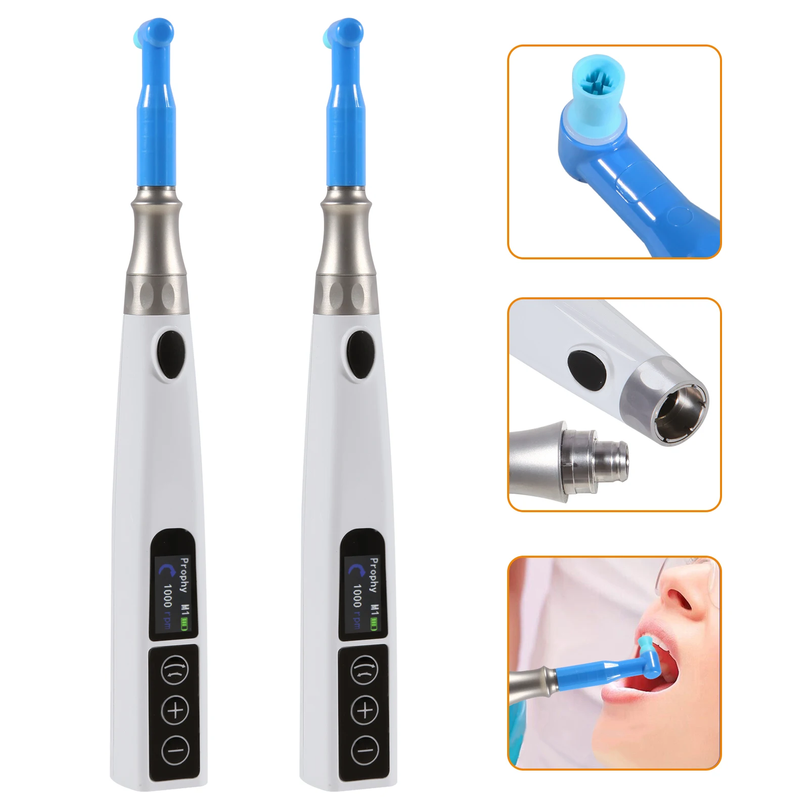 360° Swivel NSK Style Dental Cordless Hygiene Prophy Handpiece Mini Head For polish+2pc Prophy Angles /Disposable Prophy Angles