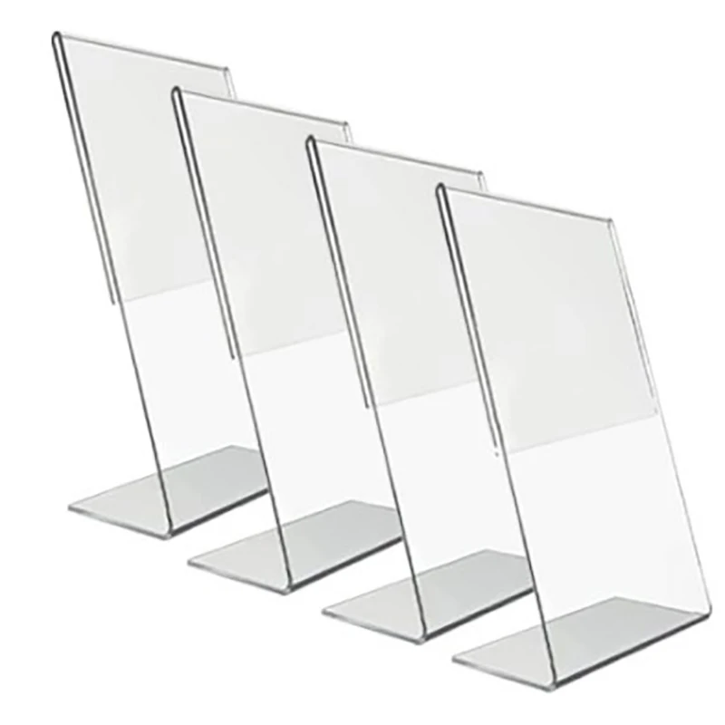 Transparent Acrylic Picture Frame Display Stand Desk Display Card Stand Price Tag Clip Sign Card Holder Stands