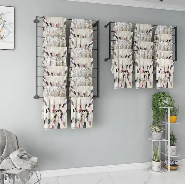 Upper wall scarf rack Silk scarf display rack Shawl rack Trousers rack Wall hung towel display rack