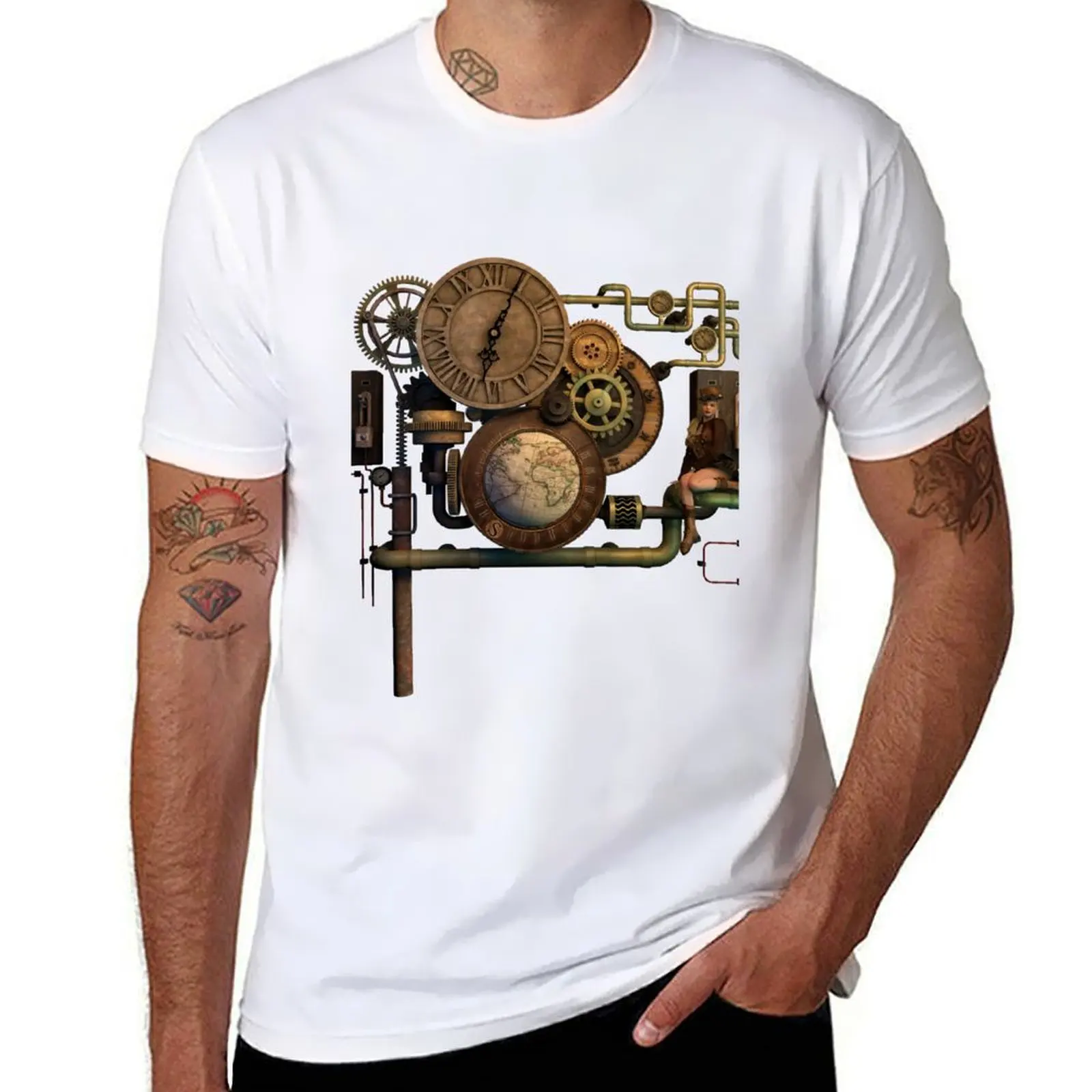

Steampunk T-Shirt man t shirts cotton man t shirts high quality luxury brand T-Shirt