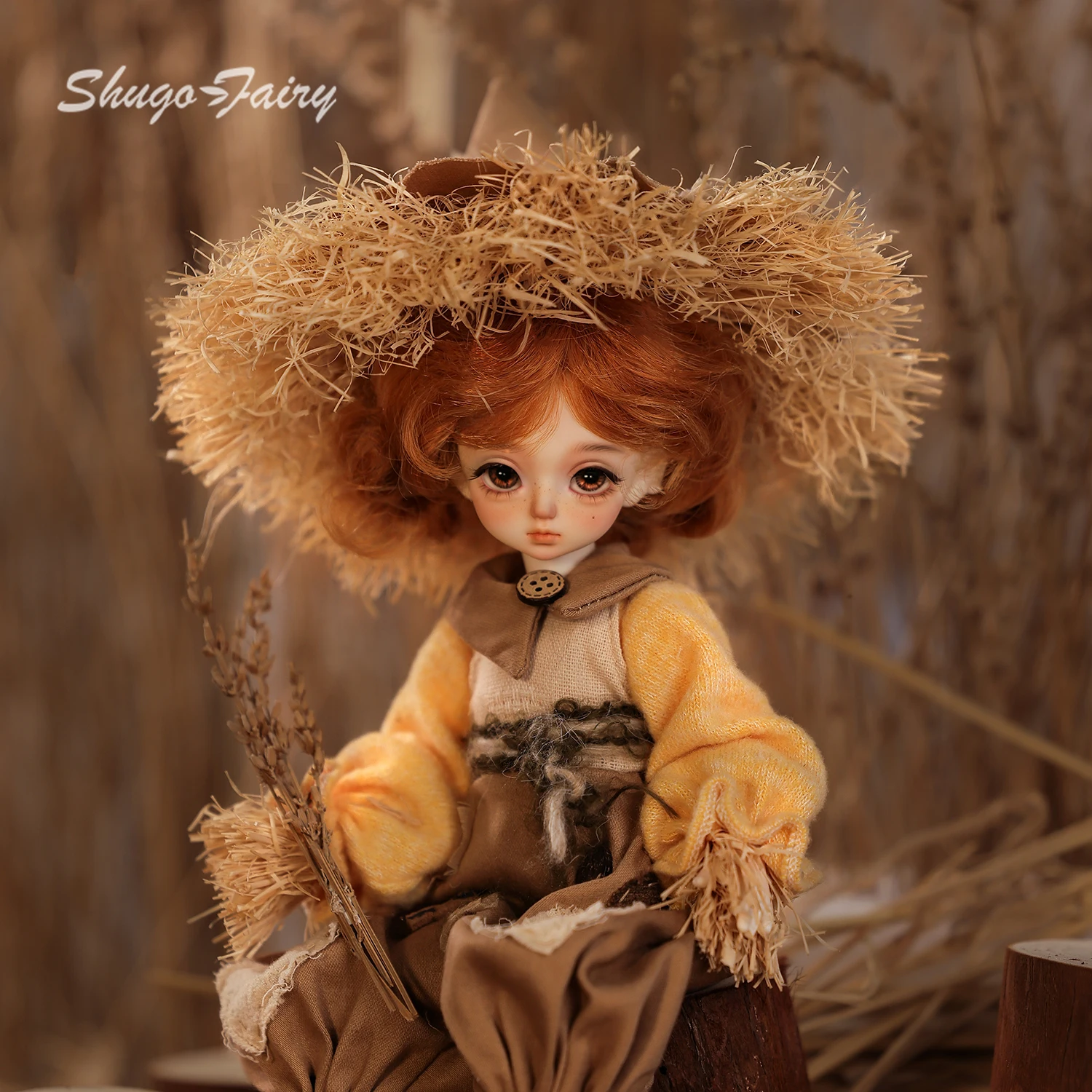 دمية BJD 1/6 Circe E/F مجموعة كاملة مصنوعة يدويًا من الراتنج الفزاعة على شكل مهرج حارس المحاصيل مع شعر مستعار Shugafairy #5