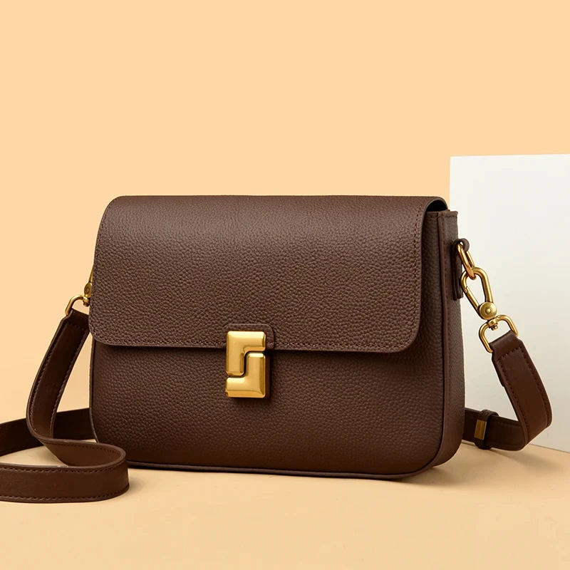 

High Quality Genuine Leather Women's Shoulder Crossbody Bags Fashion Women Tote Bag Handbags Luxury Cowhide Ladies Messenger Sac