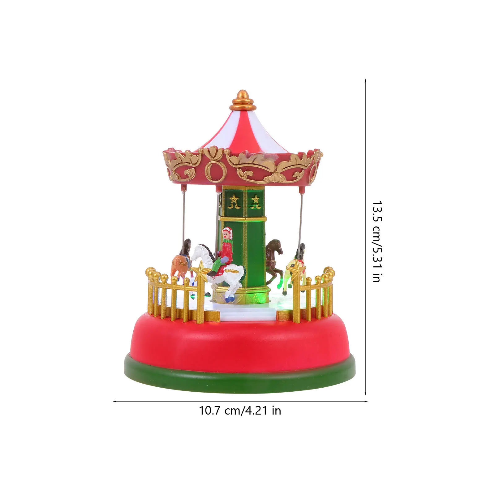 

1pc Luminous Merry-Go-Round Music Box Christmas Decor Desktop Melody Carousel Gift For Xmas Music Box Decor Plastic