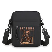 Vintage Skull & Coffee Men's Shoulder Bag Funny Christianity Fashion Portable Male Small Crossbody Bags Unisex Leisure Phone Bag