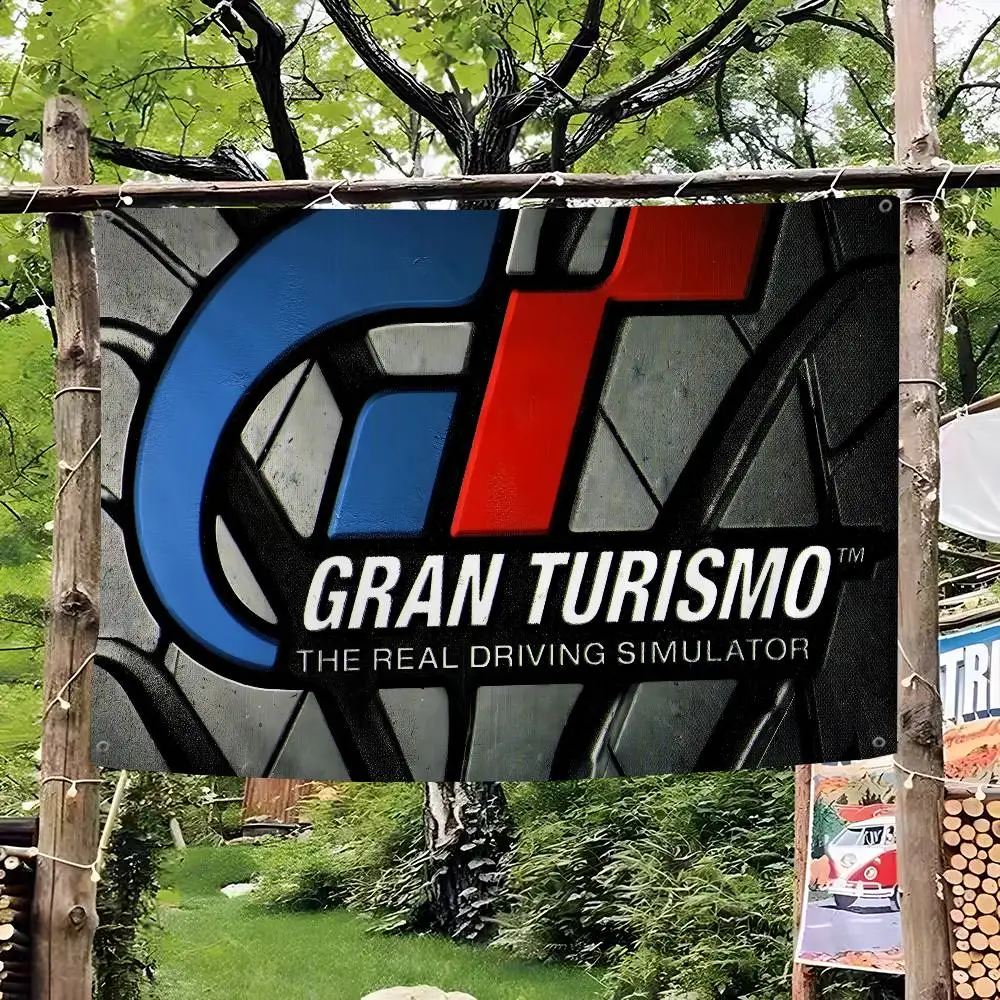 Gran Turismo Cartoon Flag Art Science Fiction Room Home Decor Wall Hanging Home Decor Banner