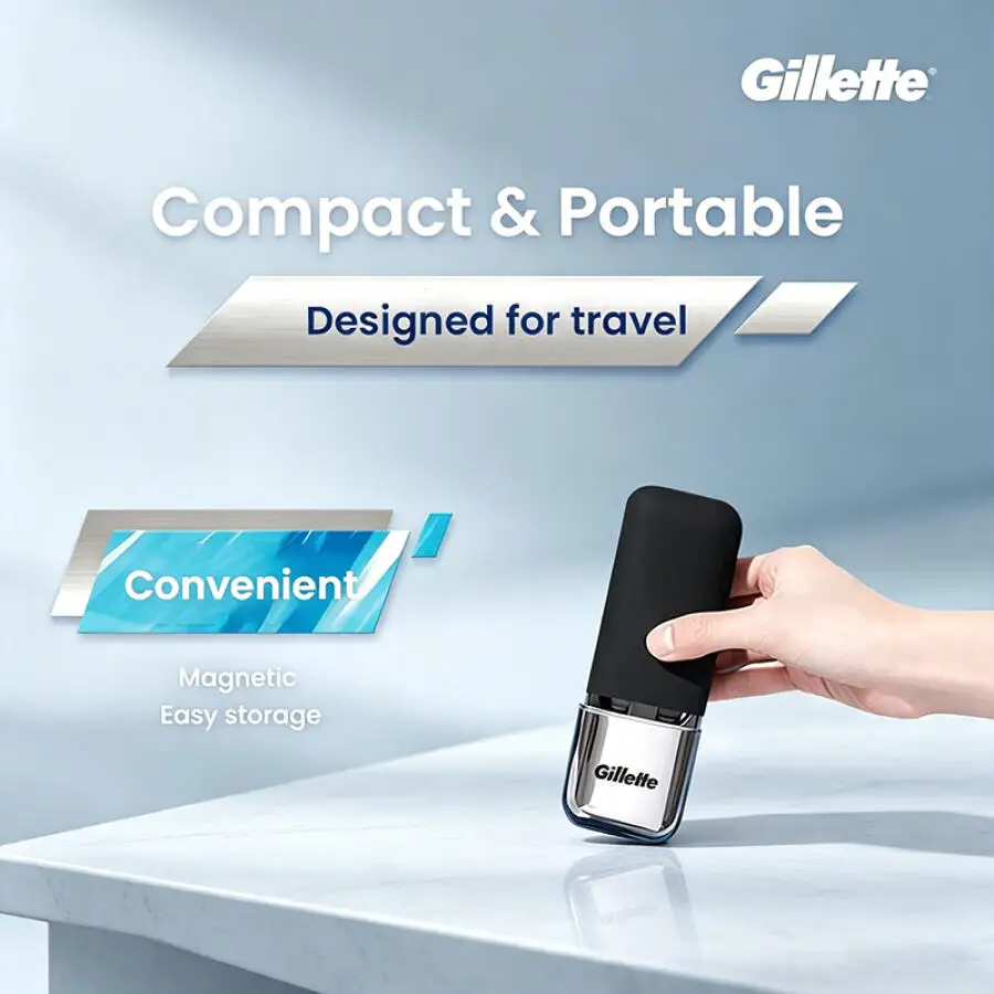 Gillette LXH Rasierer, magnetische Reisebox, Bodenablaufloch, staubdichte Box, bequem zu transportieren, geeignet für die tägliche Aufbewahrung, Reisegebrauch – Detail 3