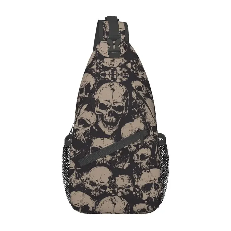 

Horror Skeleton Gothic Death Skull Sling Crossbody Chest Bag Men Fashion Shoulder Backpack for Hiking