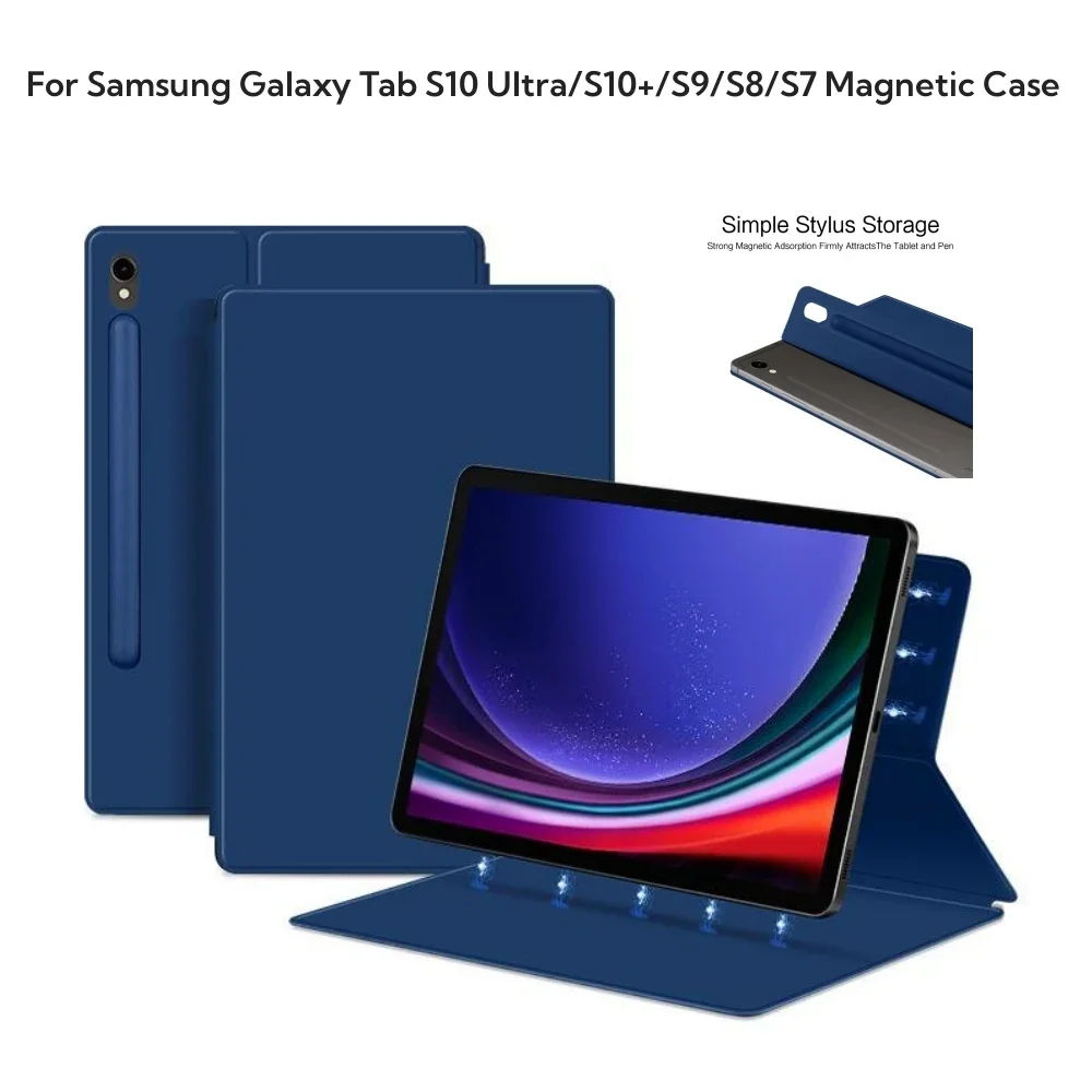 Funda para Samsung Galaxy Tab S10 Ultra 14,6 S10 + Plus S9 S8 Plus S7 FE 12,4 11 pulgadas funda magnética PU soporte plegable Fundas