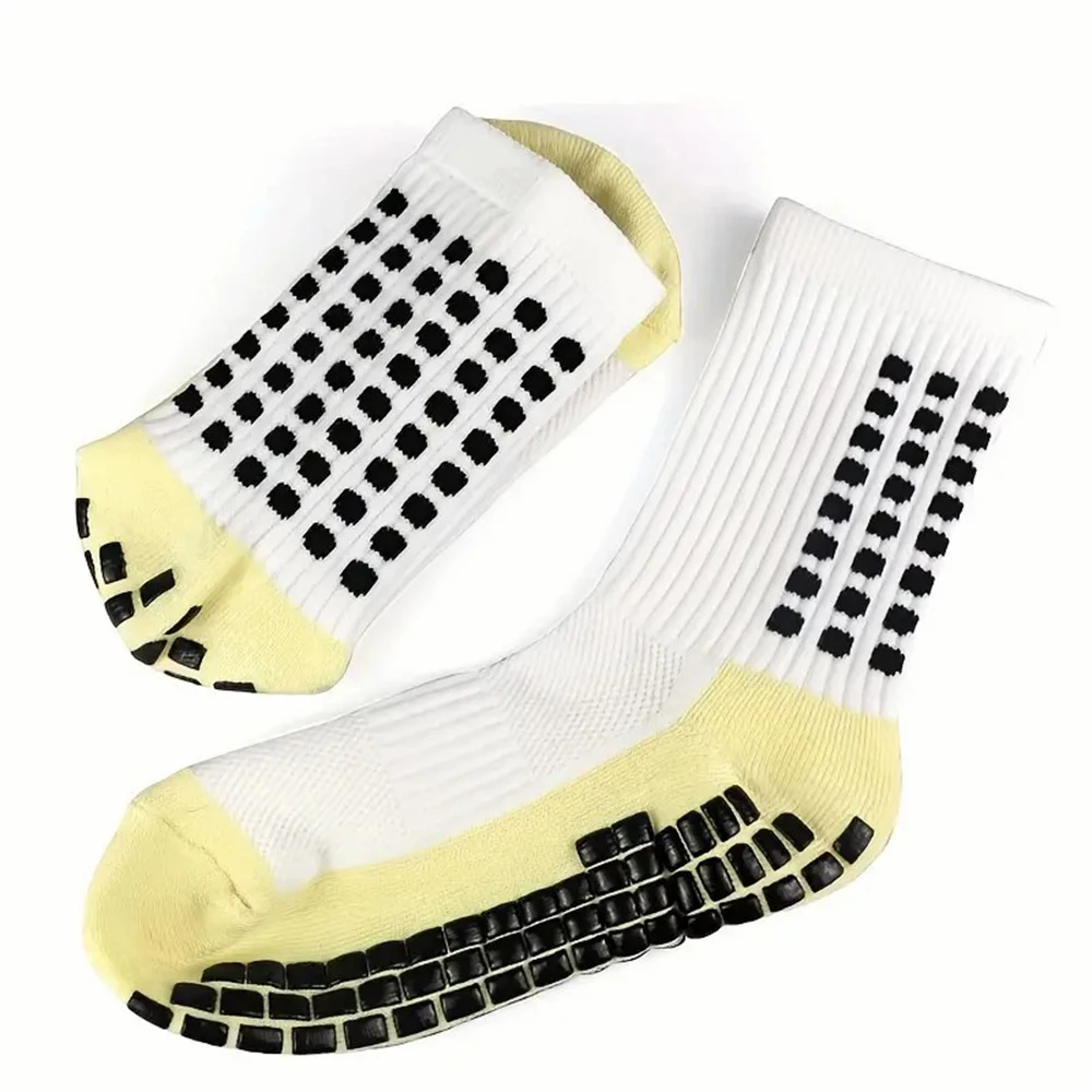 1/6 Pairs Outdoor Silicone Anti Slip Sports Football Socks Fashionable Sweat Absorbing Breathable Odor Proof Mid Tube Socks