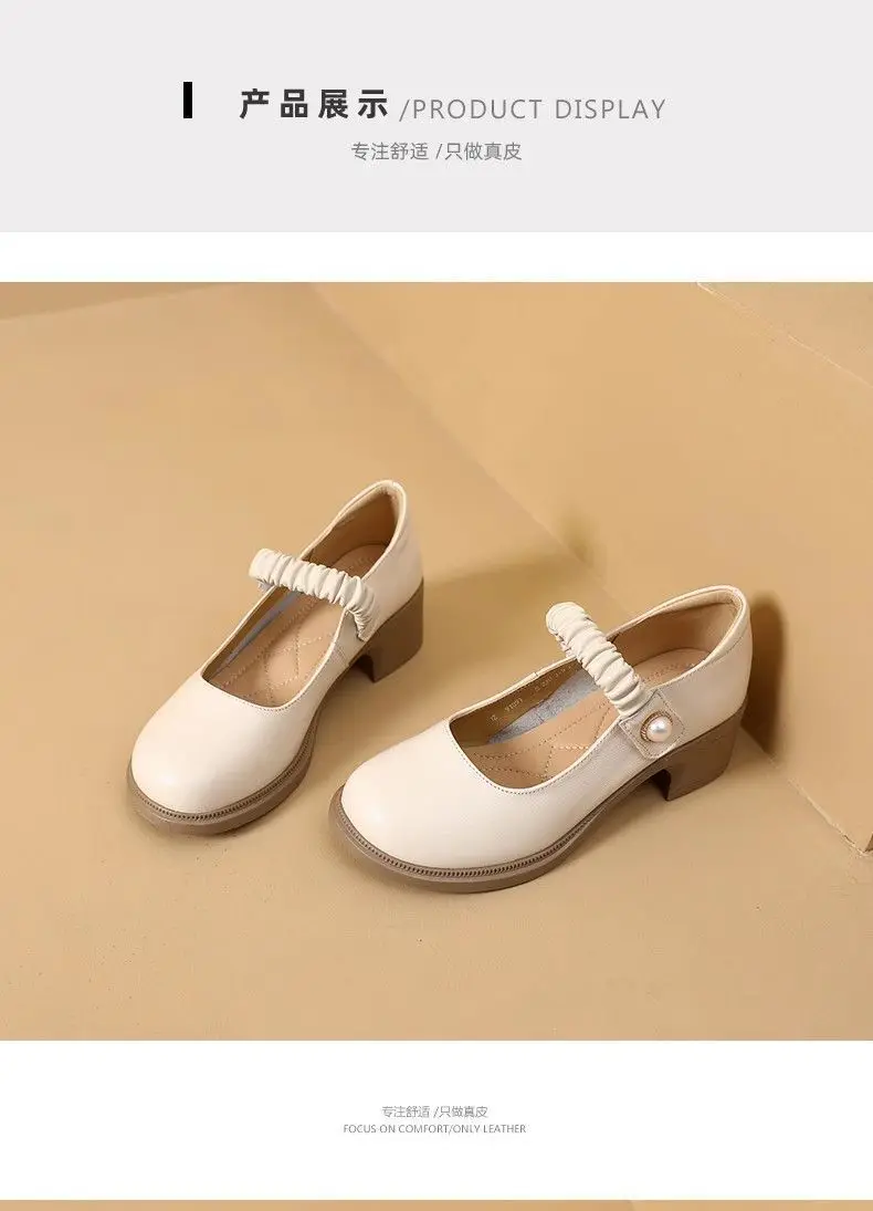 Neue Ankunft Herbst Frauen Schuhe Wohnungen Mary Jane Leder Mokassins Ballett Schuhe Casual Schwarz Loafers Damen Schuhe – Detail 4