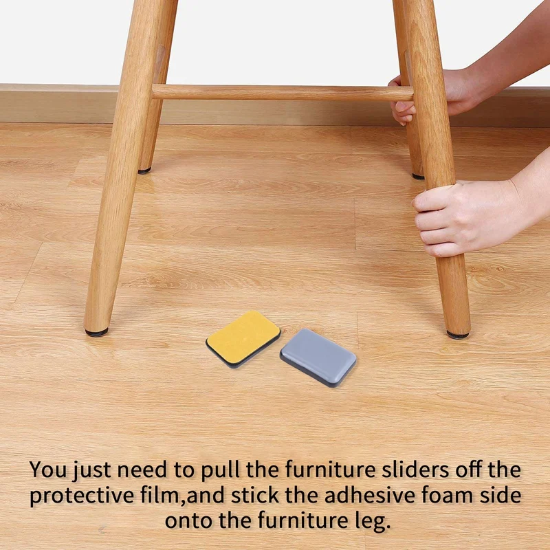 24 PCS Furniture Sliders and Gliders for Carpet Moving Furniture 25X35mm Self-Adhesive Furniture Gliders-A28R