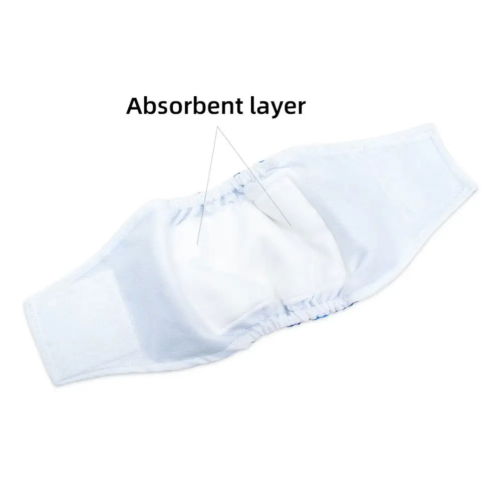 Cartoon Male Dog Belly Band Diapers Quick Absorption Leakproof Pet Physiological Pants Washable Adjustable Dog Diapers