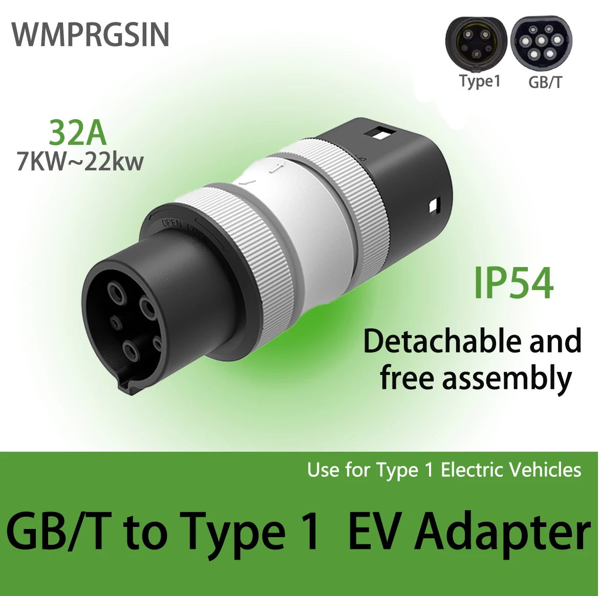 

EV Charger Converter Adapter GBT to Type 2 16A 32A for Charging GB To IEC 62196 Type2 Standard EV Charger Adaptor