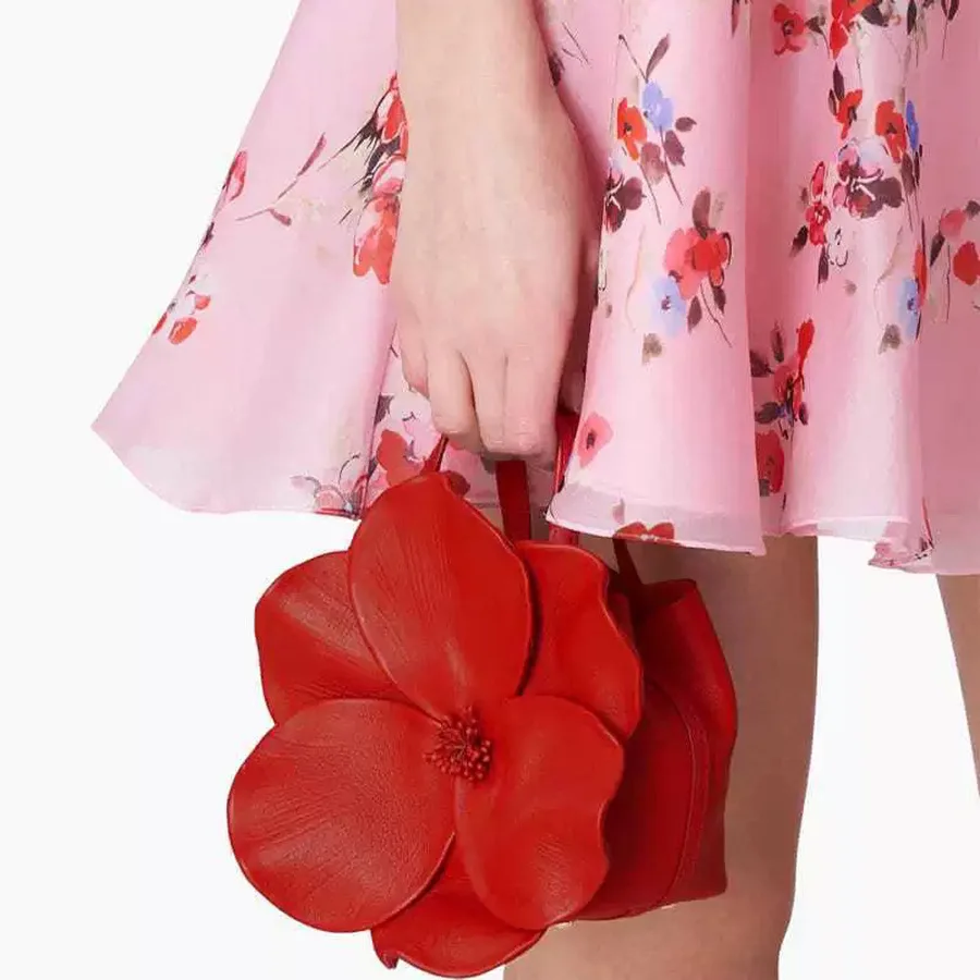 Early Spring French Petal Ins Women's Bag Handbag Creative Banquet Flower Basket Handbag Single Shoulder Crossbody Chain Bag