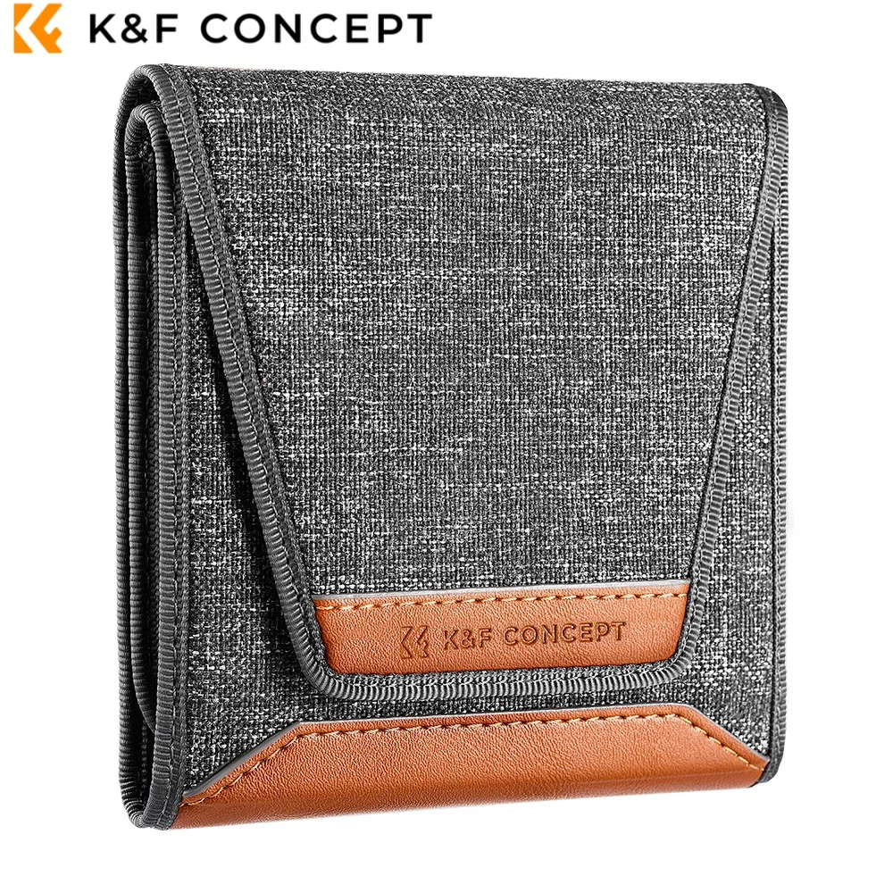 

Чехол для фильтра объектива K & F Concept, кожаный чехол для переноски фильтров, водонепроницаемый чехол для Square ND CPL до 100x150 мм