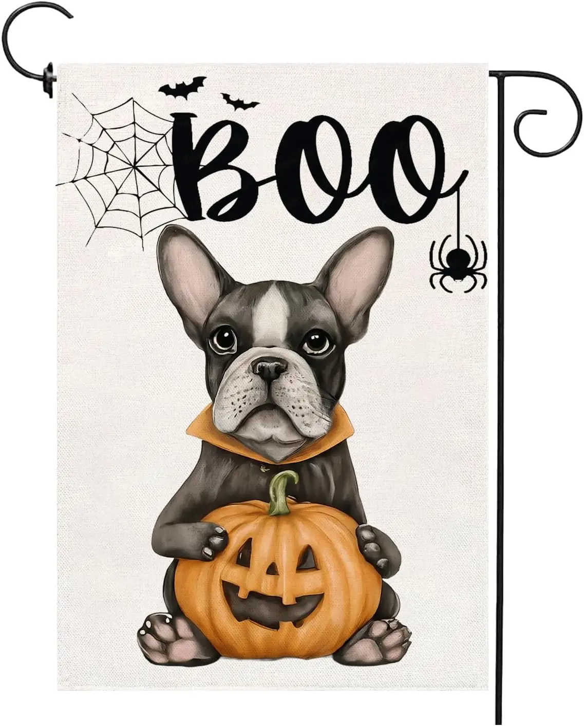 Halloween Dog Garden Flag 12x18 Inch Vertical Double Sided Pumpkin Boo Holiday Outside Decorations Burlap Yard Decor