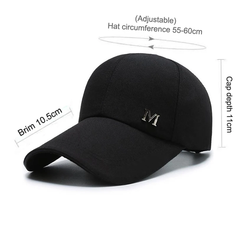 Men Women Baseball Cap Summer Cotton Hat Snapback Hip-Hop Cap Adult Sport Sun Hat Casual Long Brim Sunscreen Golf Cap