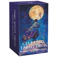Baraja de Tarot Celestial, guía en inglés, juego de cartas, herramienta de adivinación y meditación, sabiduría del Tarot tradicional, 78 cartas