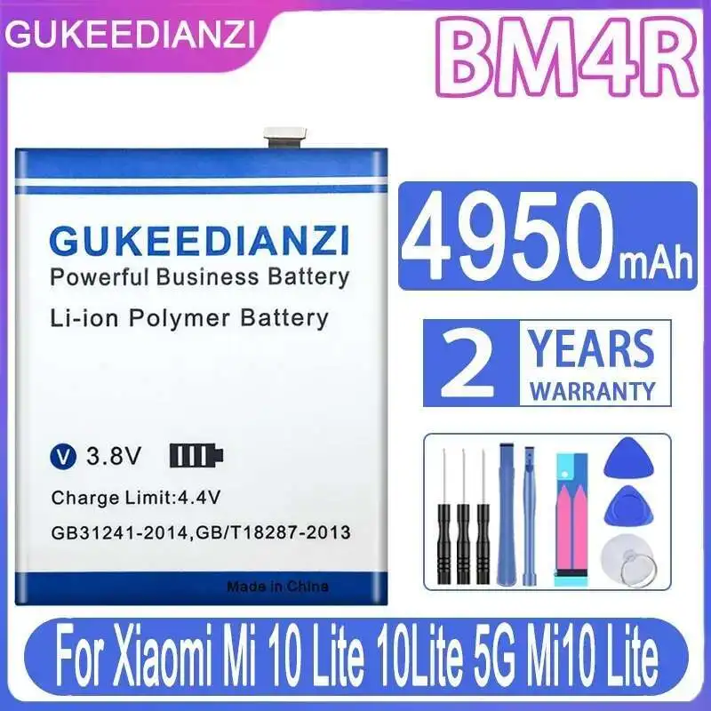 

4950Mah For Xiaomi MI 10 Lite 10Lite 5G Mi10 Mobile Phone Battery BM4R High Performance Long Lasting