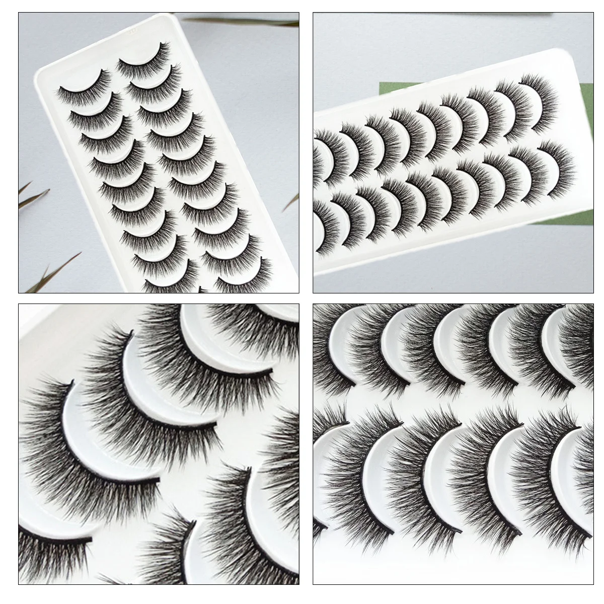 10쌍 가짜 속눈썹 가벼운 여성용 연장 속눈썹 자연스러운 매력 웨딩 촬영 행사용 속눈썹