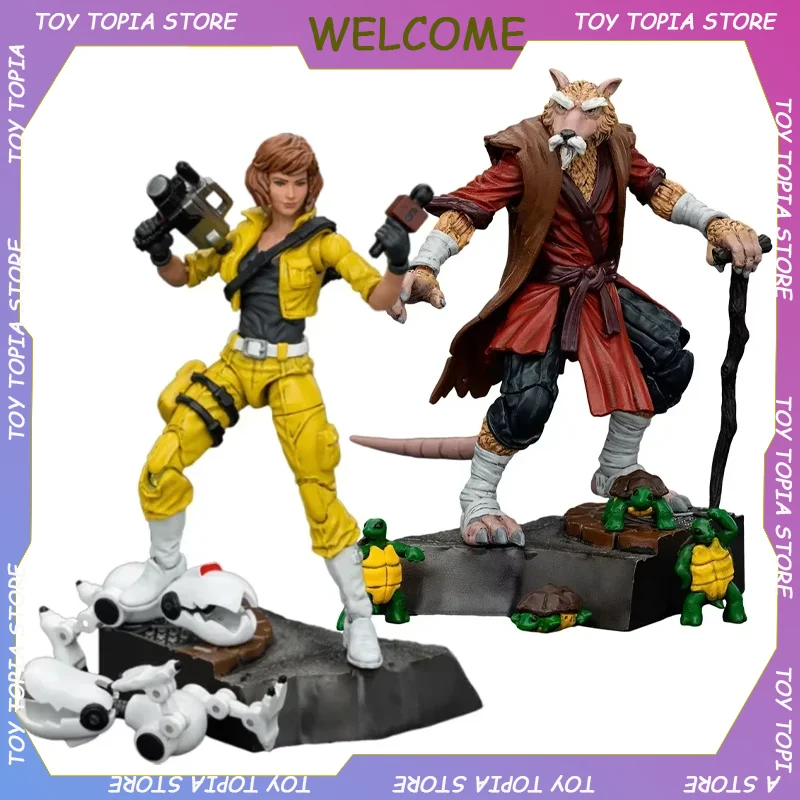 

JOYTOY 9CM 1/18 TMNT Ninja Turtles Splinter April O'Neil Action Figure Figurine Gk Anime Figures Collectible Decor Model Toys