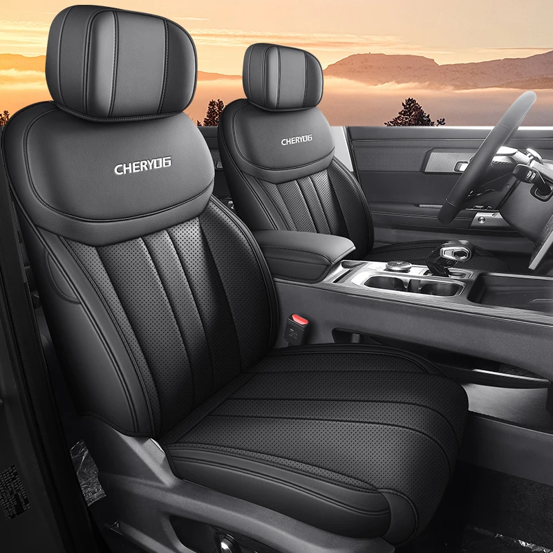 Custom Full Wrapped Faux Leather Car Seat Covers 5-Seater Compatible with Jaecoo J7, Car Interior Accessories